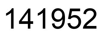 Number 141952 black image