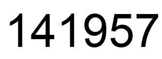 Number 141957 black image