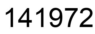 Number 141972 black image