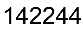 Number 142244 black image