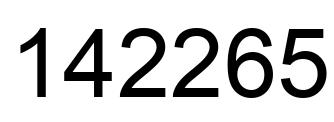 Number 142265 black image