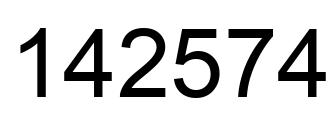 Number 142574 black image