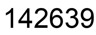 Number 142639 black image