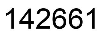 Number 142661 black image