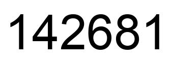 Number 142681 black image