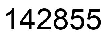 Number 142855 black image