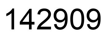 Number 142909 black image