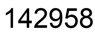 Number 142958 black image