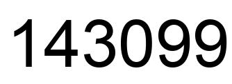 Number 143099 black image