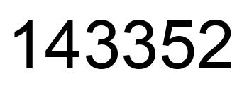 Number 143352 black image
