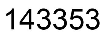Number 143353 black image