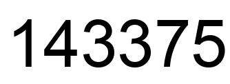 Number 143375 black image