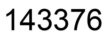 Number 143376 black image
