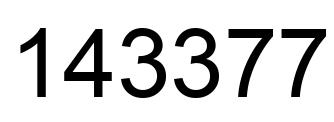 Number 143377 black image