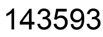Number 143593 black image