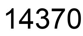 Number 14370 black image