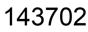 Number 143702 black image
