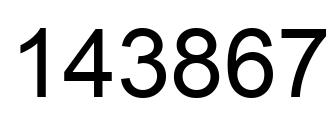 Número 143867 imagen negro