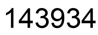 Number 143934 black image