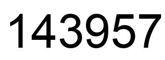 Número 143957 imagen negro