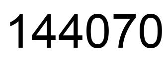 Número 144070 imagen negro