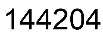 Number 144204 black image
