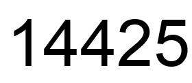 Number 14425 black image