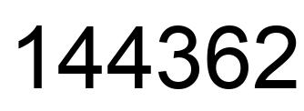Number 144362 black image