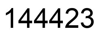 Number 144423 black image