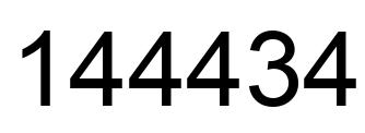 Number 144434 black image