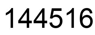 Number 144516 black image