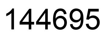 Number 144695 black image
