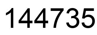 Number 144735 black image