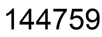 Number 144759 black image