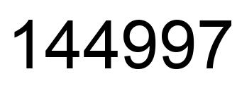 Number 144997 black image