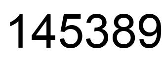 Number 145389 black image