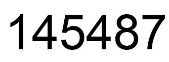 Number 145487 black image