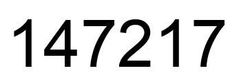 Number 147217 black image