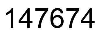 Number 147674 black image
