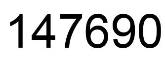 Number 147690 black image