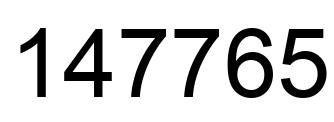 Number 147765 black image