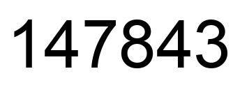 Number 147843 black image