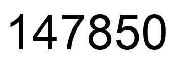 Number 147850 black image