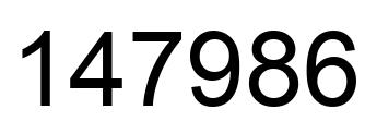 Number 147986 black image