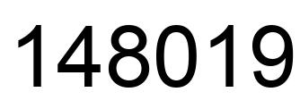 Number 148019 black image