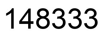 Number 148333 black image