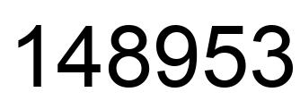Number 148953 black image