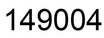Number 149004 black image