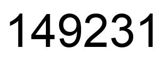 Number 149231 black image