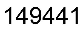 Number 149441 black image